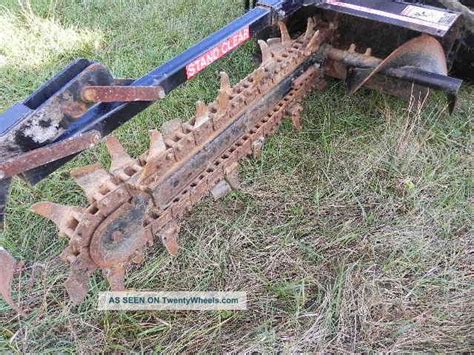 Bradco 625 Skid Steer Trencher Attachment For Bobcat Loader Carbide Teeth