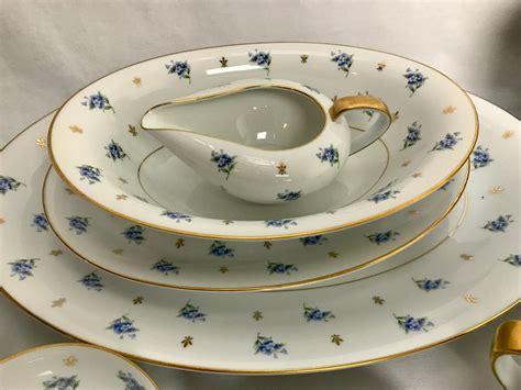 90 PC Noritake China Set 5232 Blue Flowers Gold Fleur de Lis | Etsy