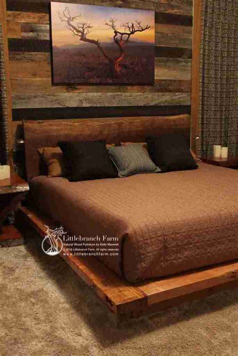 Rustic Beds - natural wood bed and wood platform bed