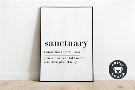 Sanctuary Definition Home Definition Print Bedroom Decor - Etsy