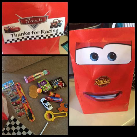 Disney cars party loot bag lightning McQueen Cars Theme Birthday Party, Birthday Goodie Bags ...