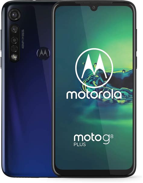 Moto G8+ Plus | Unlocked | International GSM only | 4/64GB | 25MP Camera | 2019 | Blue : Amazon ...