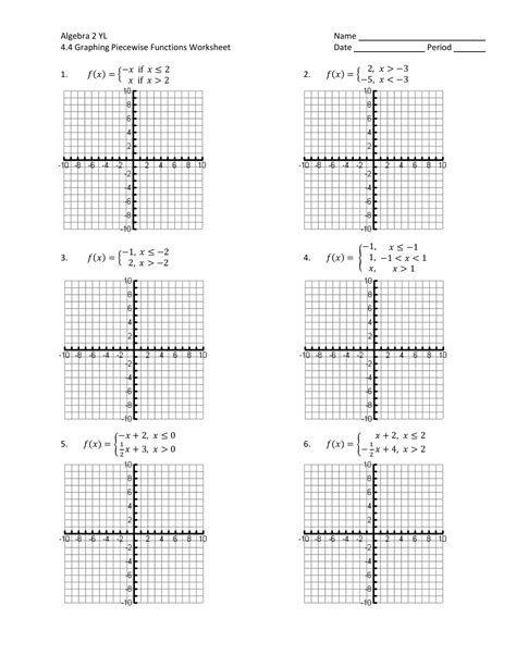 Piecewise Functions Worksheet With Answers – E Street Light