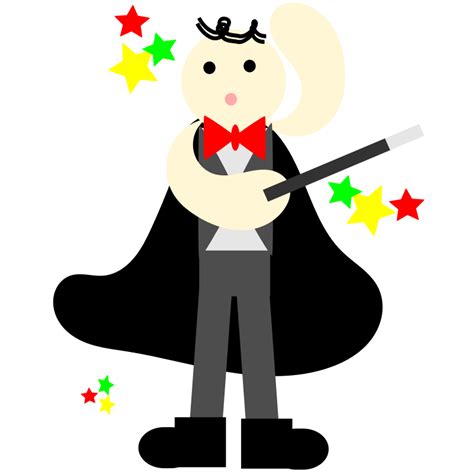 Clipart - Cute Magician In A Black Cape With A Stick - Cliparts.co