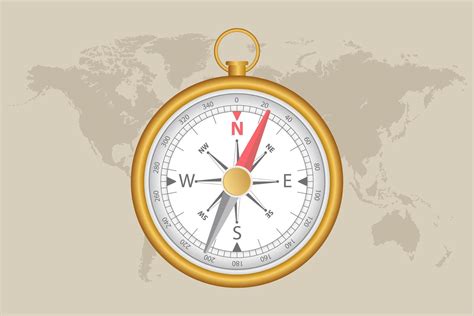 World map and magnetic compass 1214272 Vector Art at Vecteezy