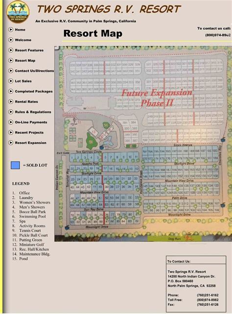 Two Springs RV Resort Map