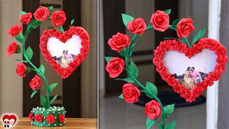 Love Couple!!! Paper Heart Photo Frame Making Idea - YouTube