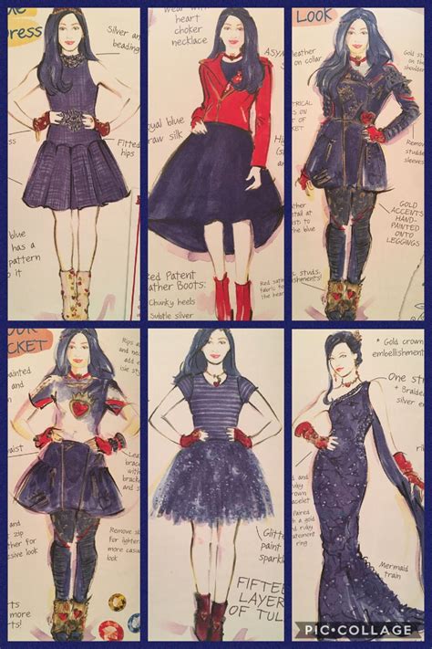 Evie's Descendants 2 evolution (outfits designed by Evie) | Disney descendants costume ...