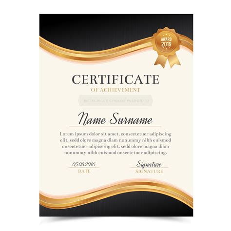 Black and gold certificate template with luxury and modern design, diploma template 570446 ...