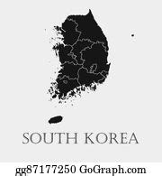 510 Black South Korea Map Clip Art | Royalty Free - GoGraph