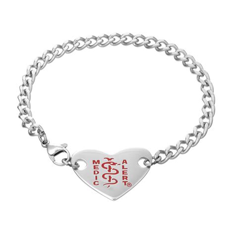 Classic Heart Medical ID Bracelet Stainless Steel | MedicAlert Foundation