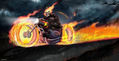 Ghostrider On Bike, ghost-rider, superheroes, artist, artwork, digital ...