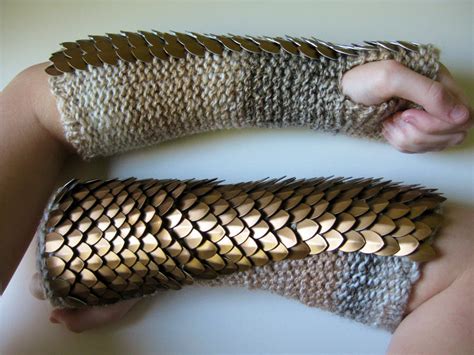 Aluminium Pangolin Knit Gloves by CraftyMutt on DeviantArt