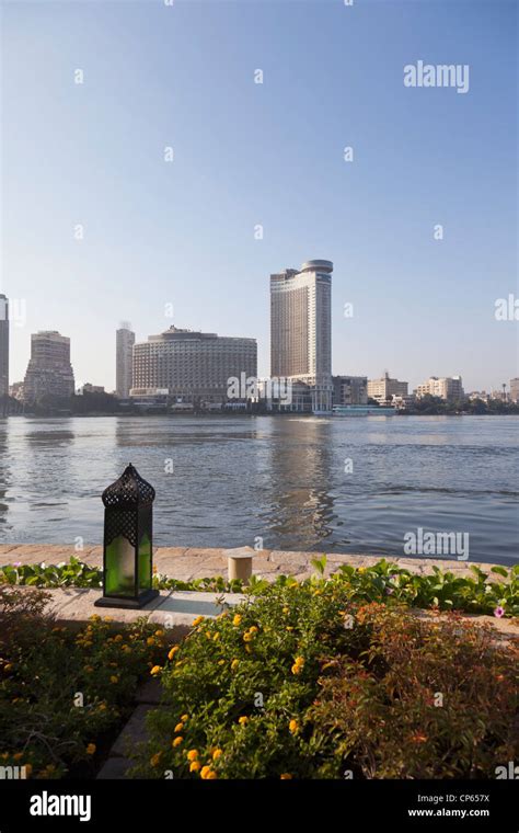 Egypt, Cairo, View of hotel towers with River Nile Stock Photo - Alamy