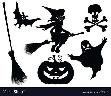 Halloween silhouettes Royalty Free Vector Image