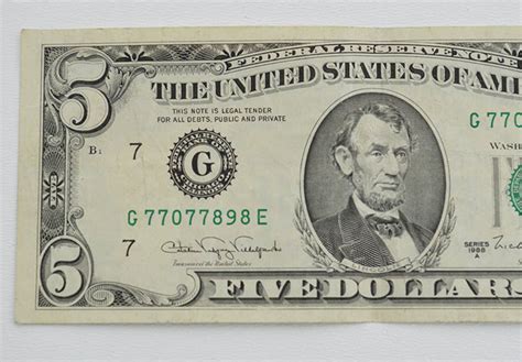 Rare Five Dollar Bill 1988 Old 5 Dollar Banknote US | Etsy