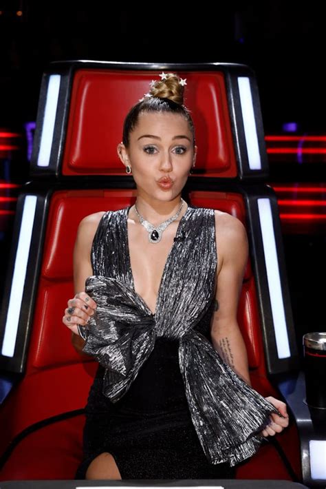 Miley Cyrus's Silver Bow Dress on The Voice | POPSUGAR Fashion