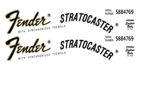 Fender Stratocaster Guitar Decal Headstock Restoration - Etsy