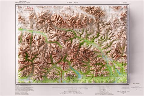 Gates Of The Arctic National Park, 1954 - digitally remastered with ray traced shaded relief : r ...