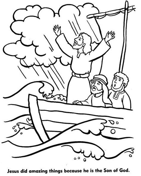 Jesus Calms The Sea Coloring Pages