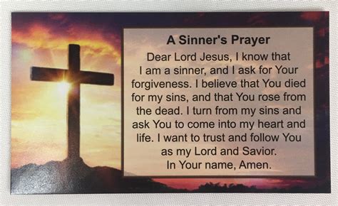 A Sinner's Prayer Scripture Cards Salvation Bible | Etsy