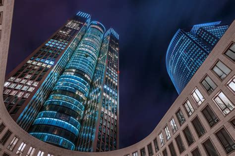 Download Tower 185 Germany Frankfurt Blue Night Architecture Building ...