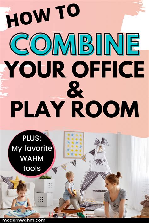 Combine your office and playroom. Work at home office ideas. combine ...