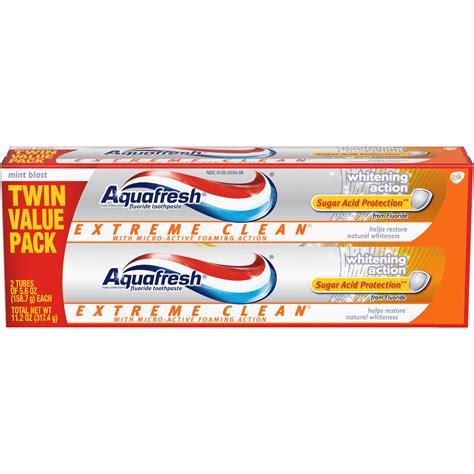 Aquafresh Extreme Clean Whitening Action Fluoride Toothpaste for Cavity ...