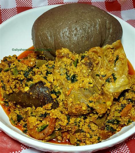 Egusi frying method with amala