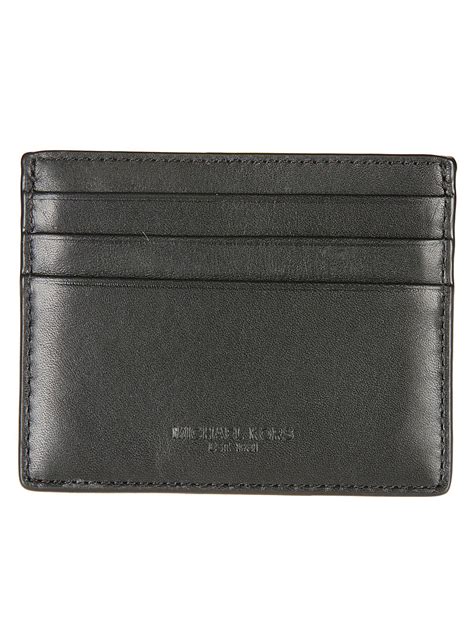 Michael Kors Black Leather Card Holder in Black for Men - Lyst