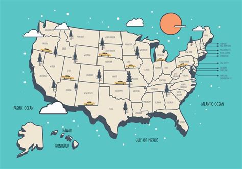 United States Map With Landmarks