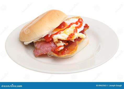 Bacon & Egg Roll stock image. Image of isolated, sauce - 8962563