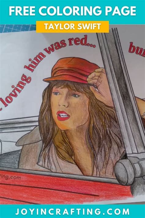 Taylor Swift Coloring Page Sheet | Coloring pages, Taylor swift red, Taylor swift
