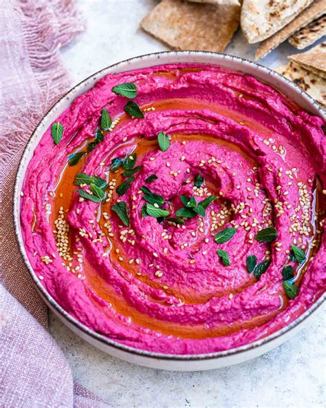 Easy Roasted Beetroot Hummus - Six Hungry Feet