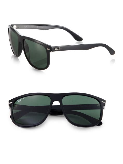 Ray-ban Flat Top Boyfriend Wayfarer Square Sunglasses in Black | Lyst