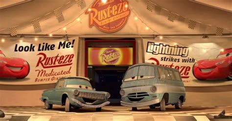 The Rust-eze product that sponsors Lightening McQueen in Cars (2006) is ...