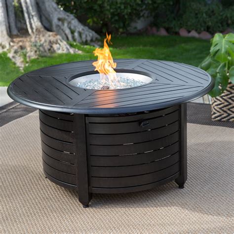 Belham Living Stapleton Bronze 47 diam. Fire Table | Round fire pit table, Gas firepit, Fire pit ...