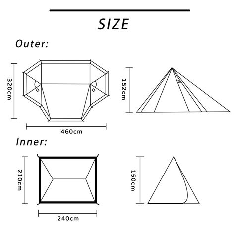 Top Lander 4 Person Tents for Camping Waterproof with Two Porch Hot Tent Bushcraft Shelter 4 ...