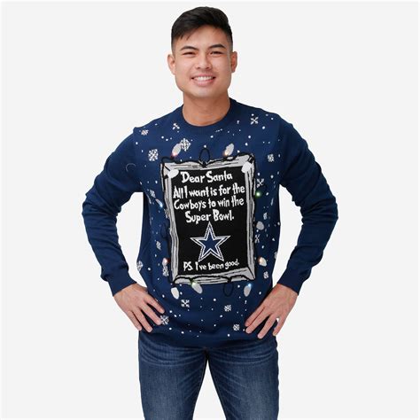 Dallas Cowboys Dear Santa Light Up Sweater | Dear santa, Christmas ...