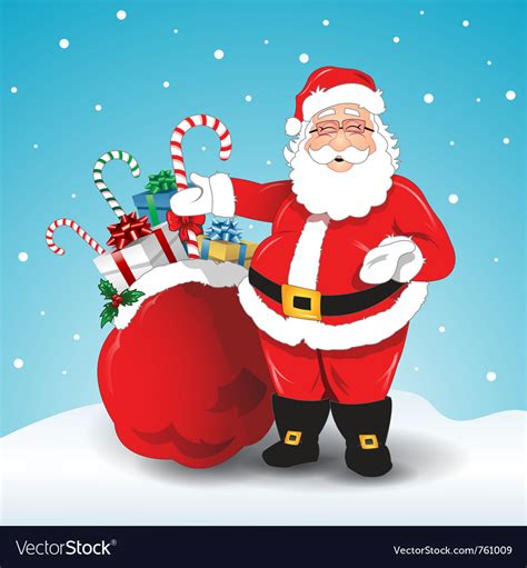 Santa claus with gifts Royalty Free Vector Image