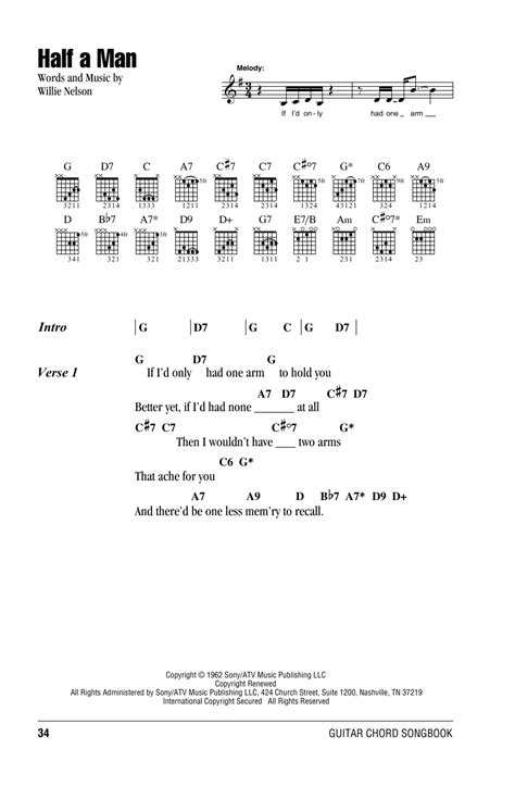 Half A Man by Willie Nelson - Guitar Chords/Lyrics - Guitar Instructor