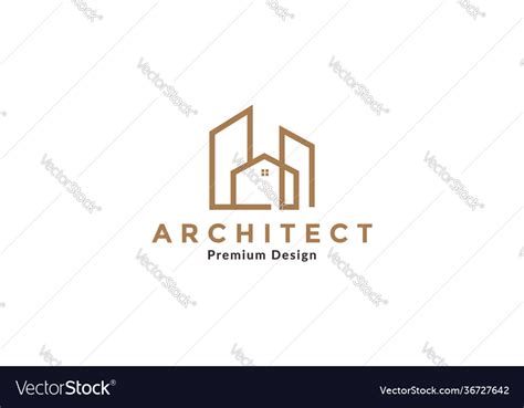 Lines modern home architecture logo symbol icon Vector Image