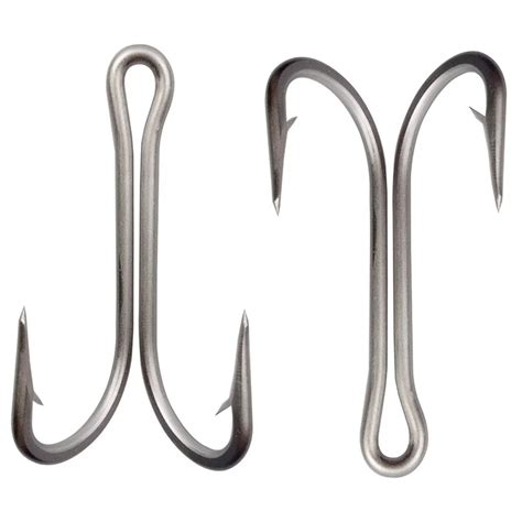 10pcs 7982 Stainless Steel Double Fishing Hooks Big Strong Sharp Double Fishing Hook Size 4/0 5/ ...