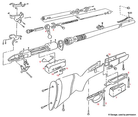 Savage® 110GC - 111GC - 111FC - 114C Clip Type Schematic - Brownells UK