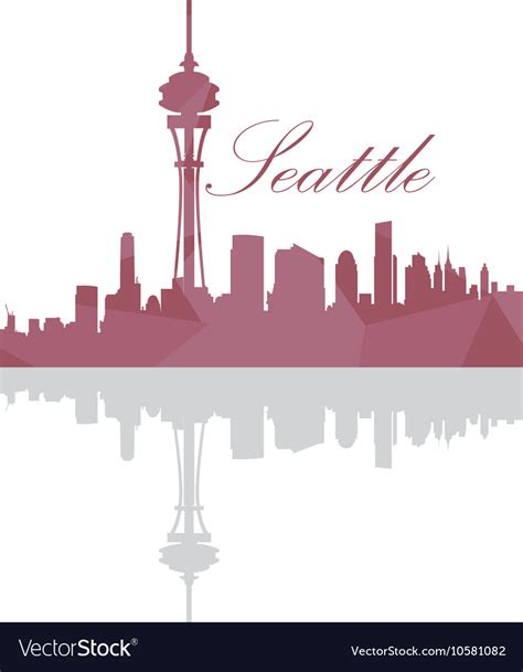 Isolated seattle skyline Royalty Free Vector Image