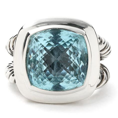 David Yurman Albion Collection Swiss Blue Topaz Split Shank Ring in Sterling Silver | New York ...