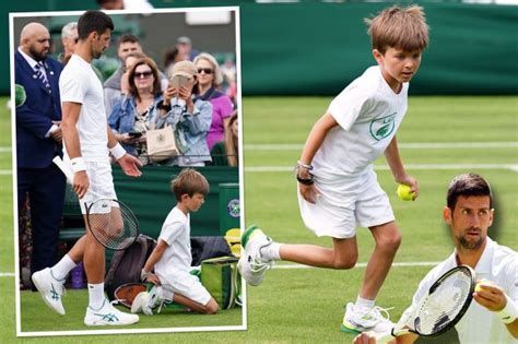 Reigning champ Novak Djokovic practises with his young son on his first ...