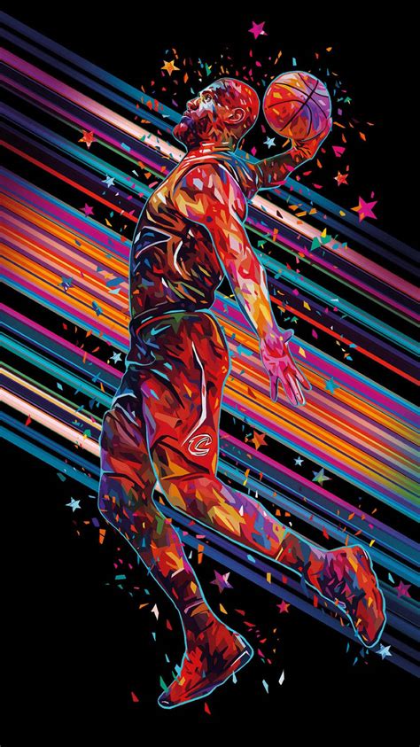 Download Basketball Iphone Lebron Paint Art Wallpaper | Wallpapers.com