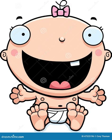 Cartoon Baby Girl Happy stock vector. Illustration of happy - 47525196