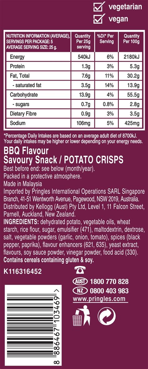 Bbq Pringles Nutrition Facts | SexiezPix Web Porn